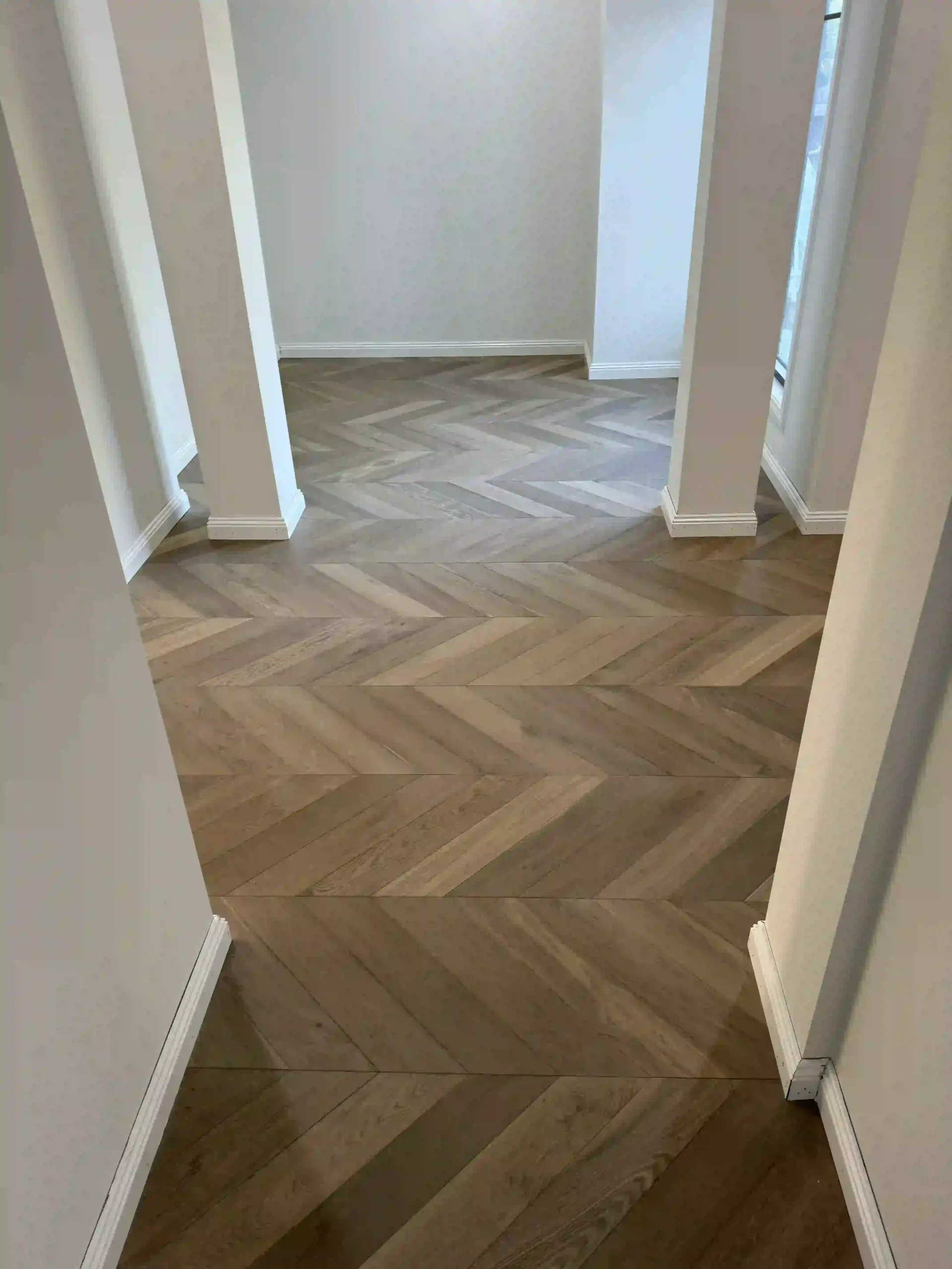 beauty chevron parquetry installed in Melbourne home hallway